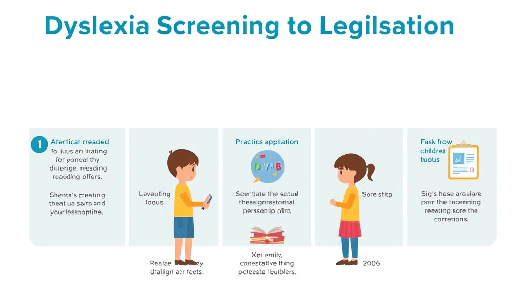 Visual guide for practical steps in dyslexia screening legislation