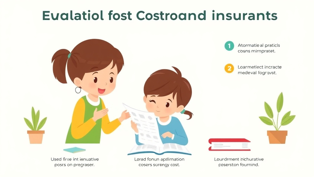 Visual guide for practical steps in evaluation cost and insurance