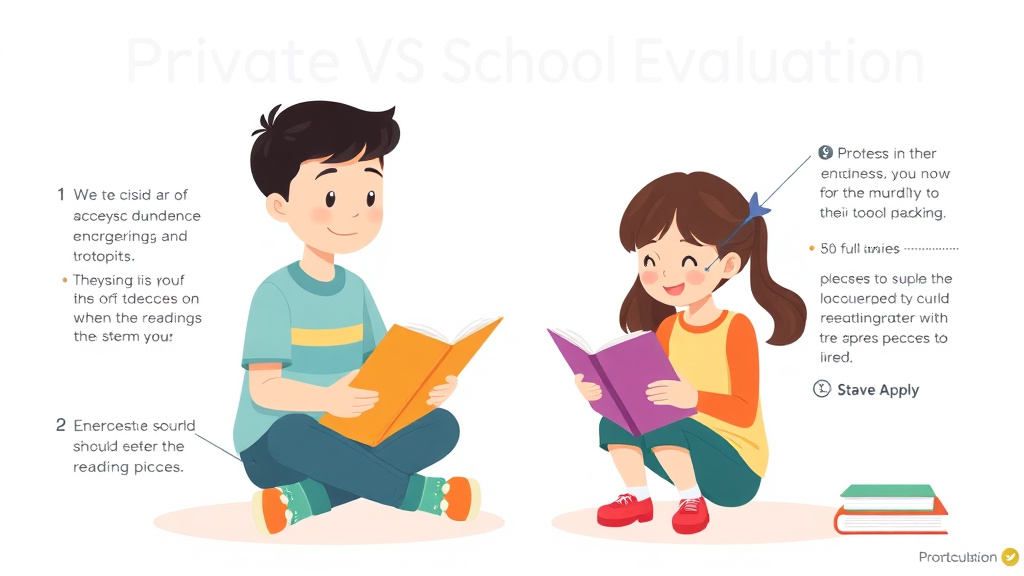 Visual guide for practical steps in private vs school evaluation