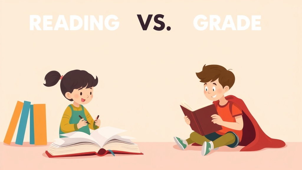 Illustration showing key concepts related to reading level vs grade level