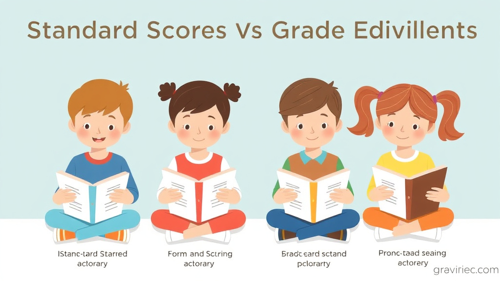 Visual guide for practical steps in standard scores vs grade equivalents