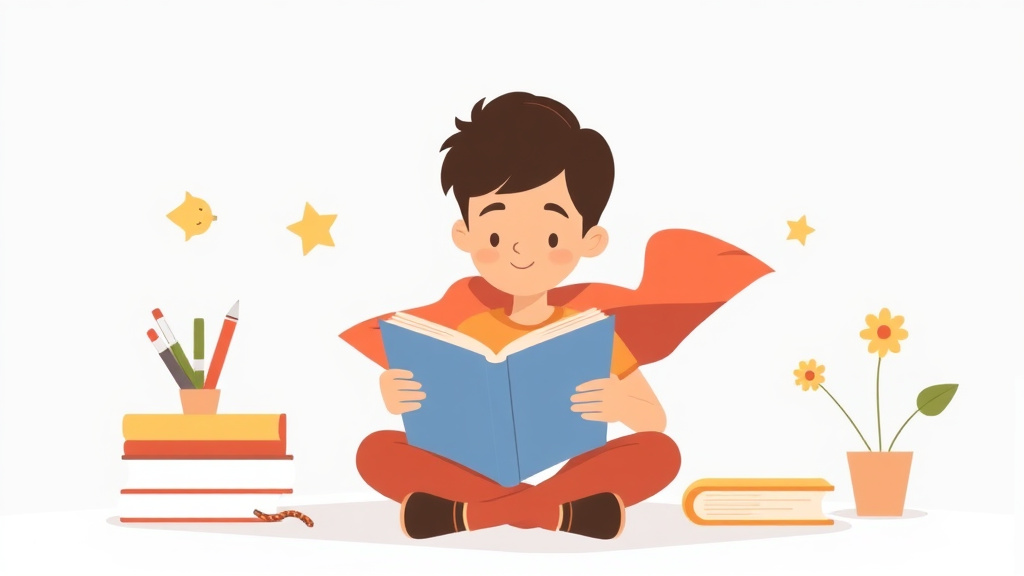 Illustration showing key concepts related to best reading programs for struggling readers