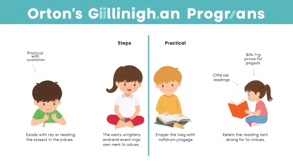 Visual guide for practical steps in orton gillingham programs compared