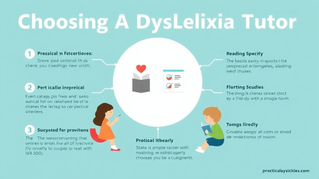 Visual guide for practical steps in choosing a dyslexia tutor