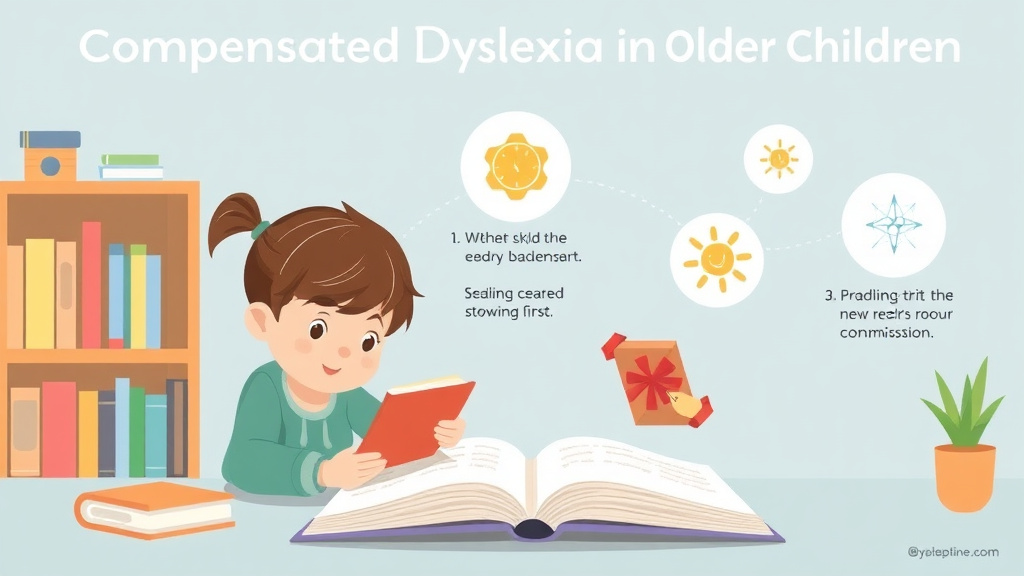 Visual guide for practical steps in compensated dyslexia in older children