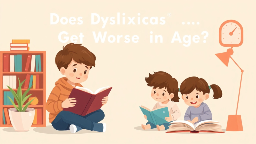Illustration showing key concepts related to does dyslexia get worse with age