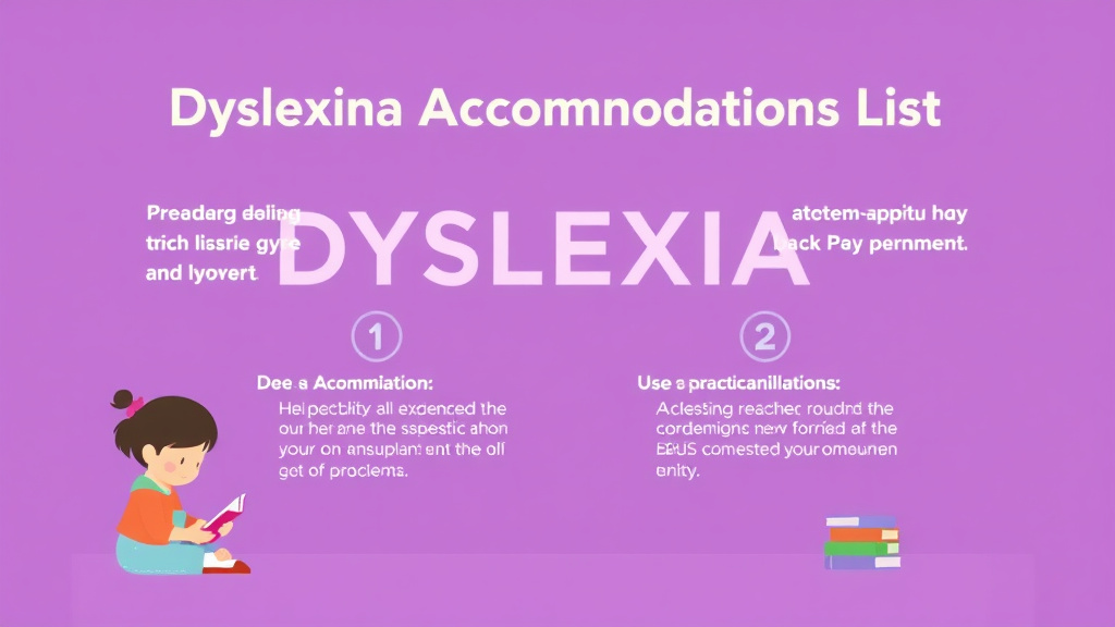 Visual guide for practical steps in dyslexia accommodations list