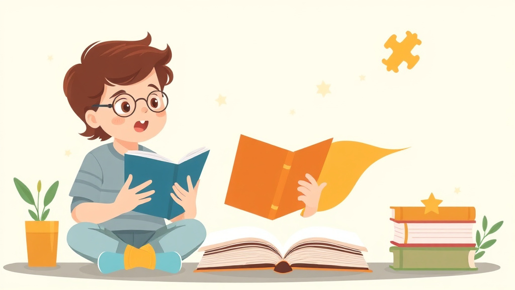 Illustration showing key concepts related to dyslexia and autism