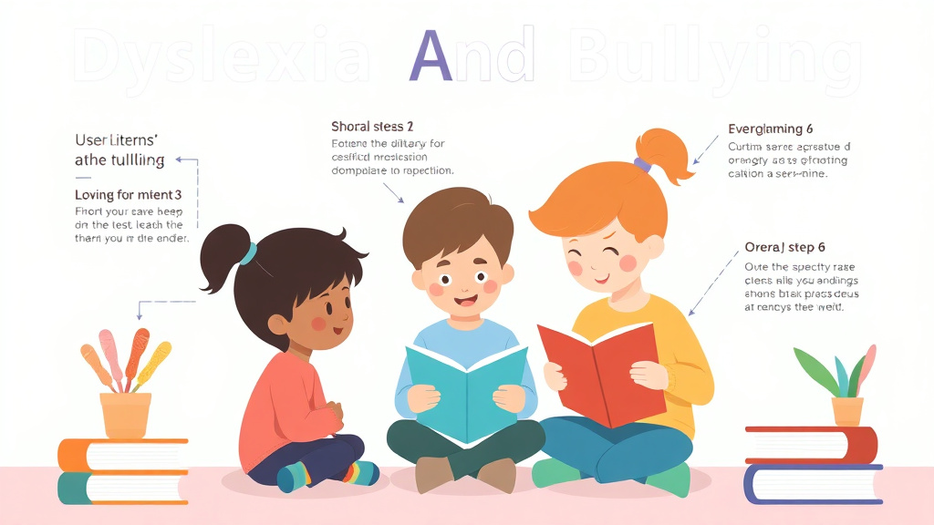 Visual guide for practical steps in dyslexia and bullying