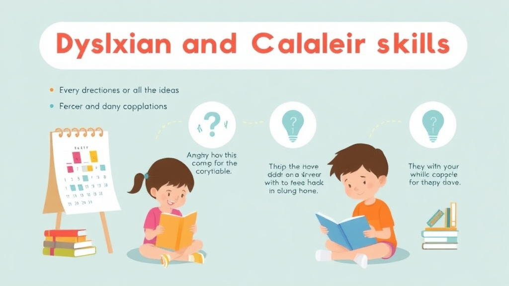 Visual guide for practical steps in dyslexia and calendar skills