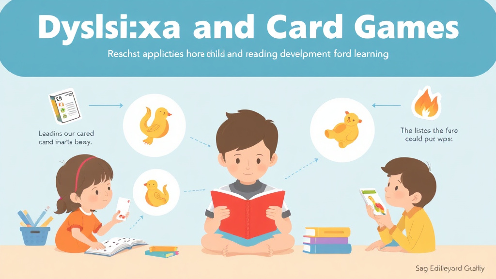 Visual guide for practical steps in dyslexia and card games for learning