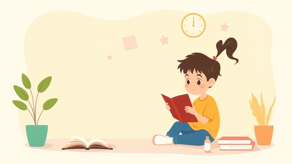 Illustration showing key concepts related to dyslexia and daily life skills