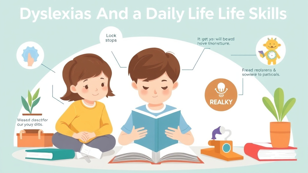 Visual guide for practical steps in dyslexia and daily life skills