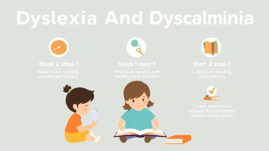 Visual guide for practical steps in dyslexia and dyscalculia