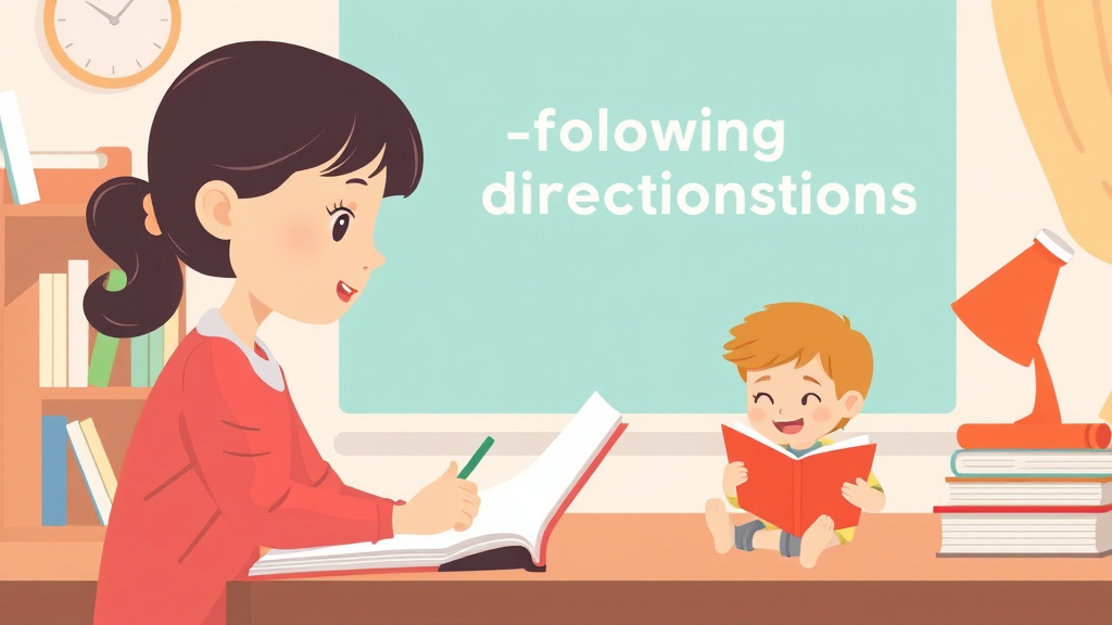 Visual guide for practical steps in dyslexia and following directions