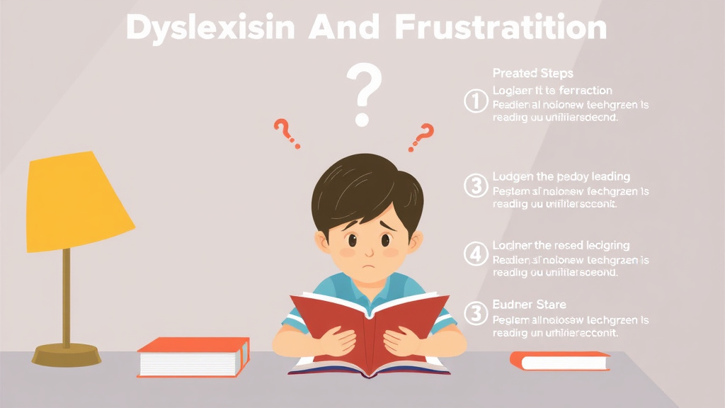 Visual guide for practical steps in dyslexia and frustration