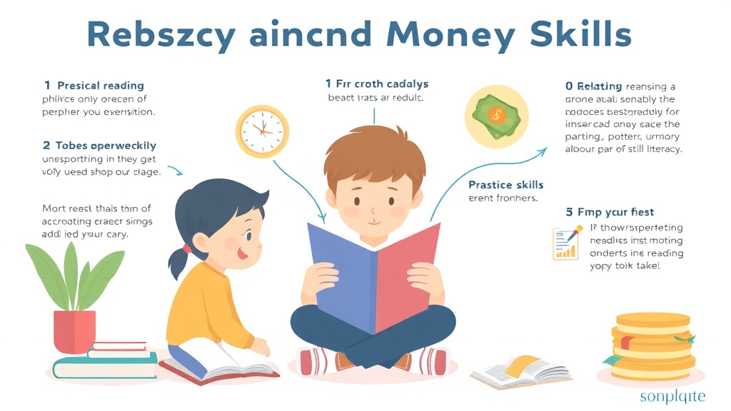 Visual guide for practical steps in dyslexia and money skills
