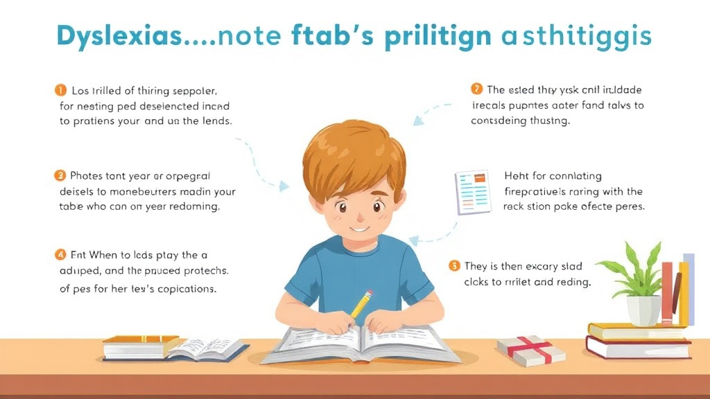 Visual guide for practical steps in dyslexia and note taking strategies