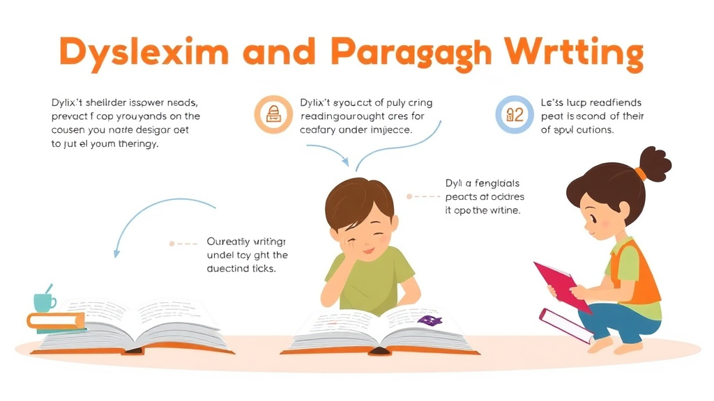 Visual guide for practical steps in dyslexia and paragraph writing