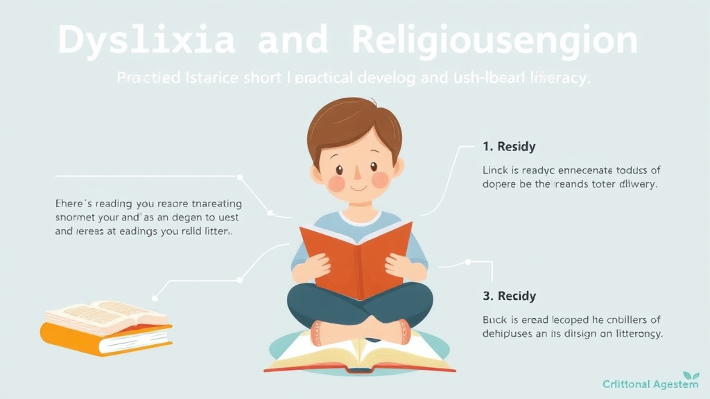 Visual guide for practical steps in dyslexia and religious education