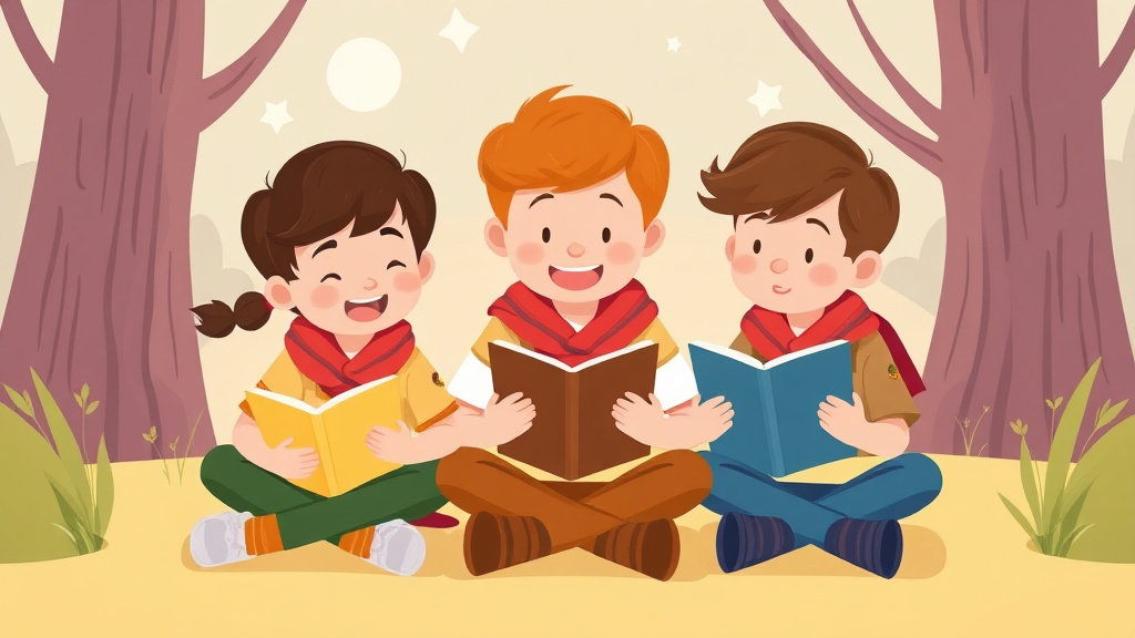 Illustration showing key concepts related to dyslexia and scouts activities