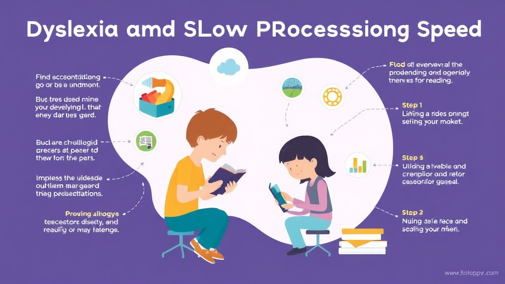 Visual guide for practical steps in dyslexia and slow processing speed