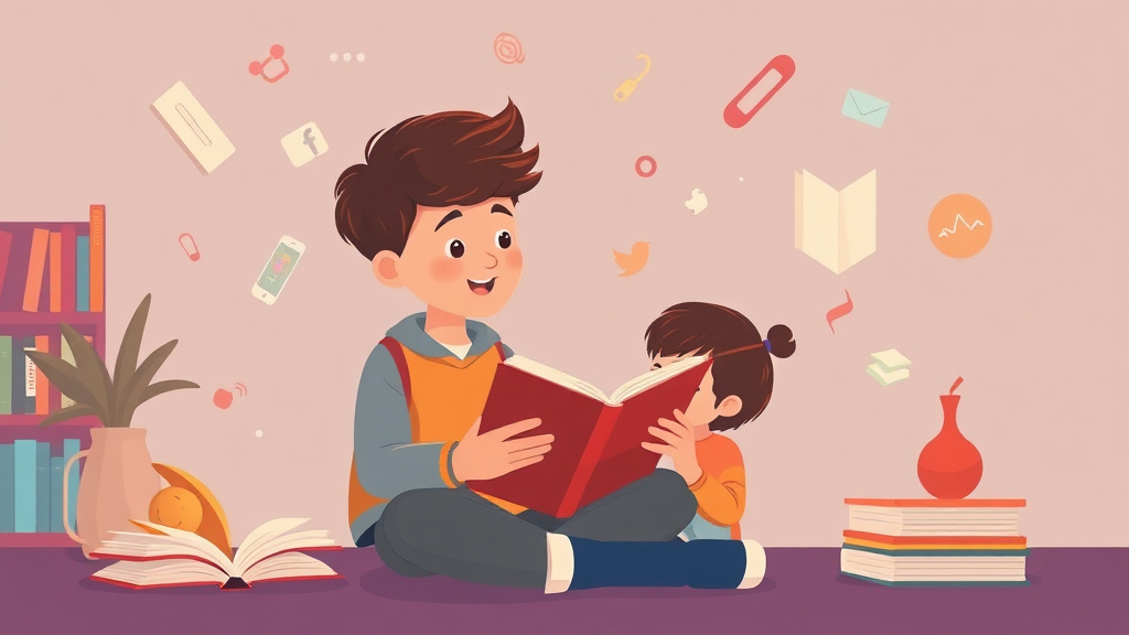 Illustration showing key concepts related to dyslexia and social media literacy