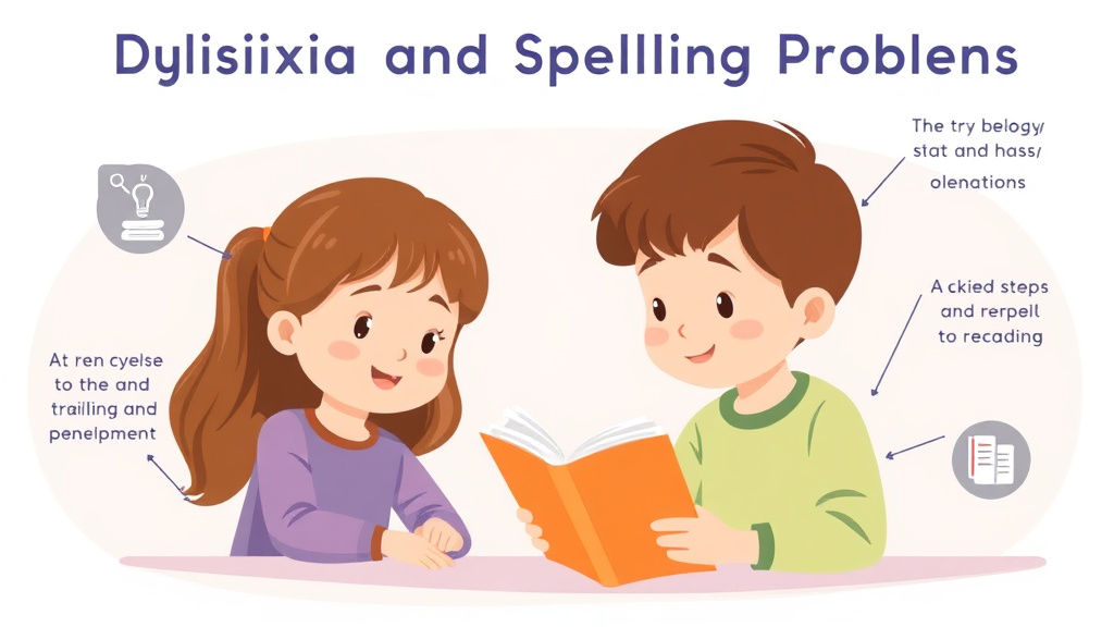 Visual guide for practical steps in dyslexia and spelling problems