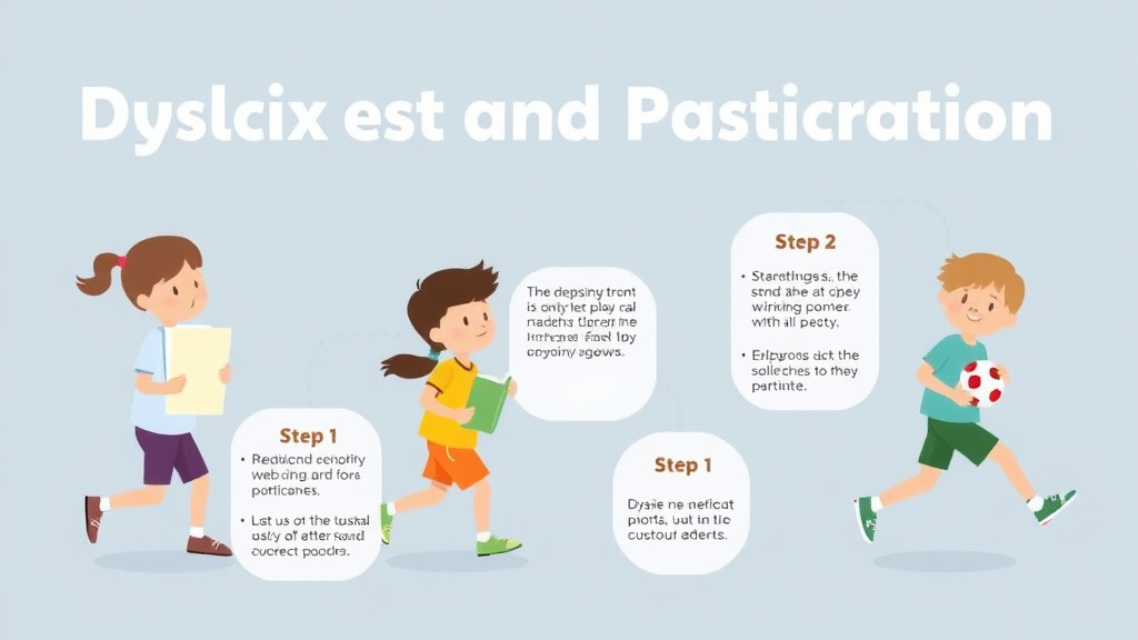 Visual guide for practical steps in dyslexia and sports participation