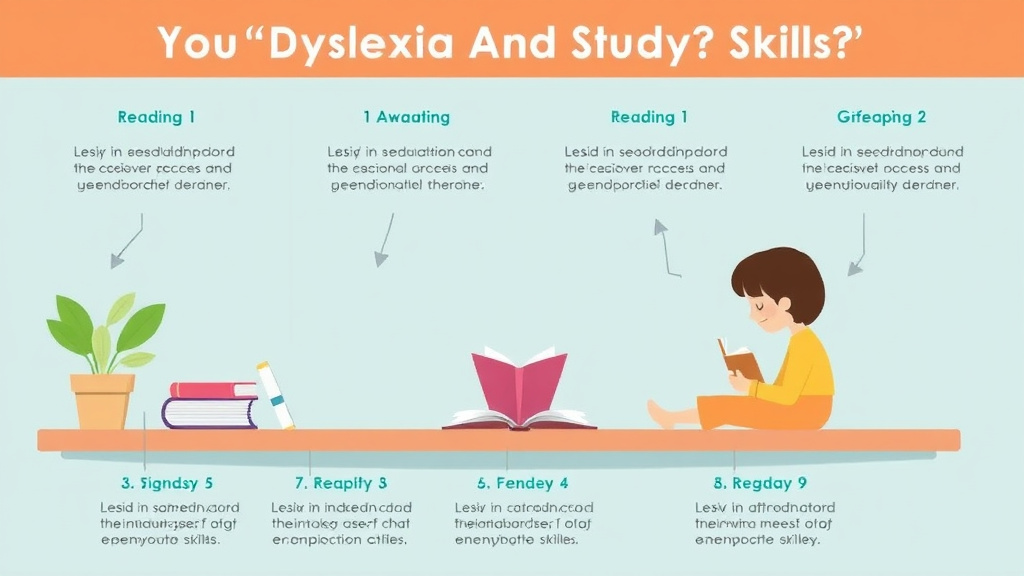 Visual guide for practical steps in dyslexia and study skills
