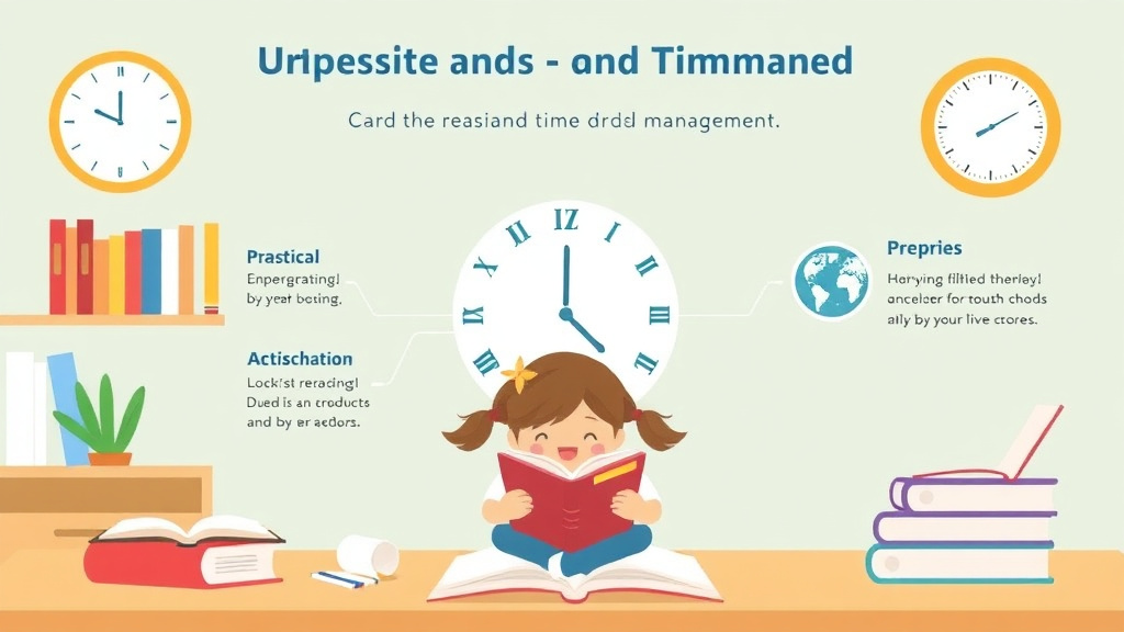 Visual guide for practical steps in dyslexia and time management