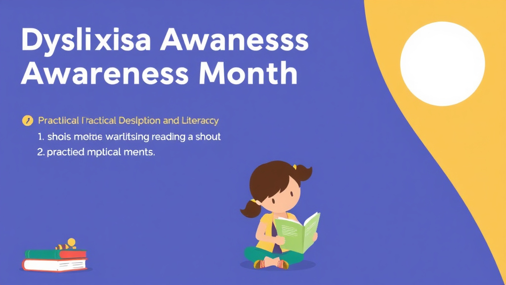 Visual guide for practical steps in dyslexia awareness month activities