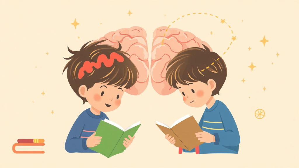 Illustration showing key concepts related to dyslexia brain differences explained