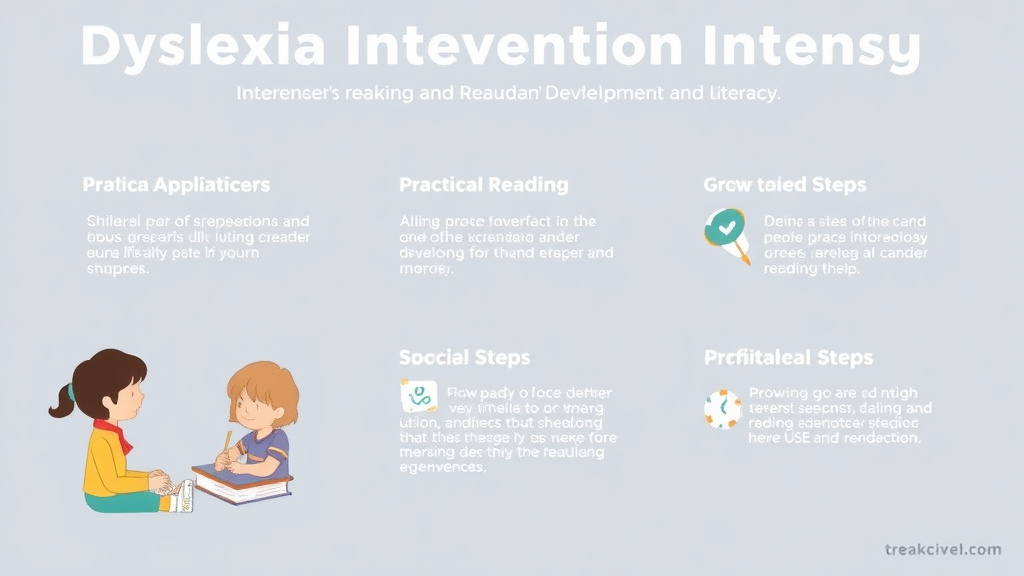 Visual guide for practical steps in dyslexia intervention intensity