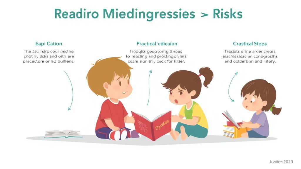 Visual guide for practical steps in dyslexia misdiagnosis risks