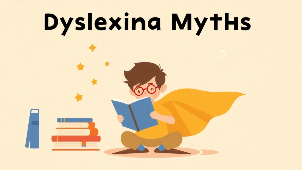 Illustration showing key concepts related to dyslexia myths debunked