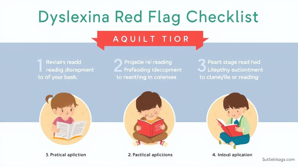 Visual guide for practical steps in dyslexia red flags checklist