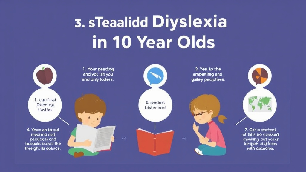 Visual guide for practical steps in signs of dyslexia in 10 year olds