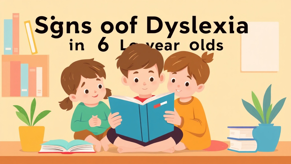 Illustration showing key concepts related to signs of dyslexia in 6 year olds