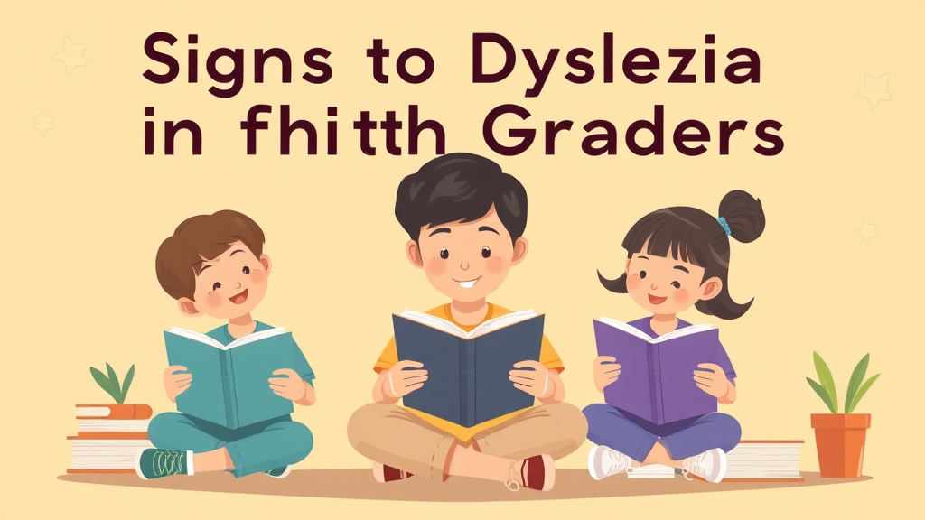 Illustration showing key concepts related to signs of dyslexia in fifth graders