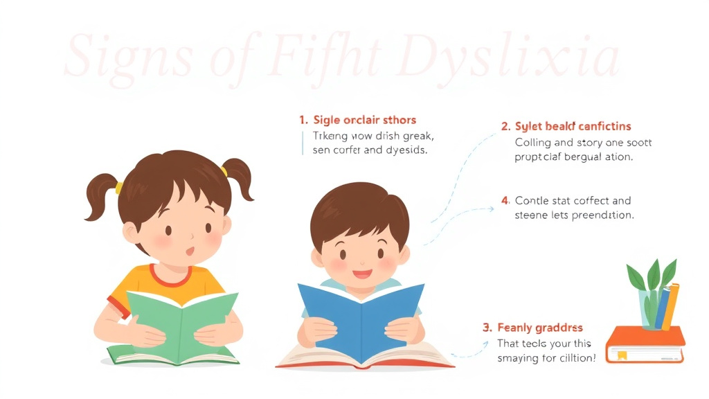 Visual guide for practical steps in signs of dyslexia in fifth graders