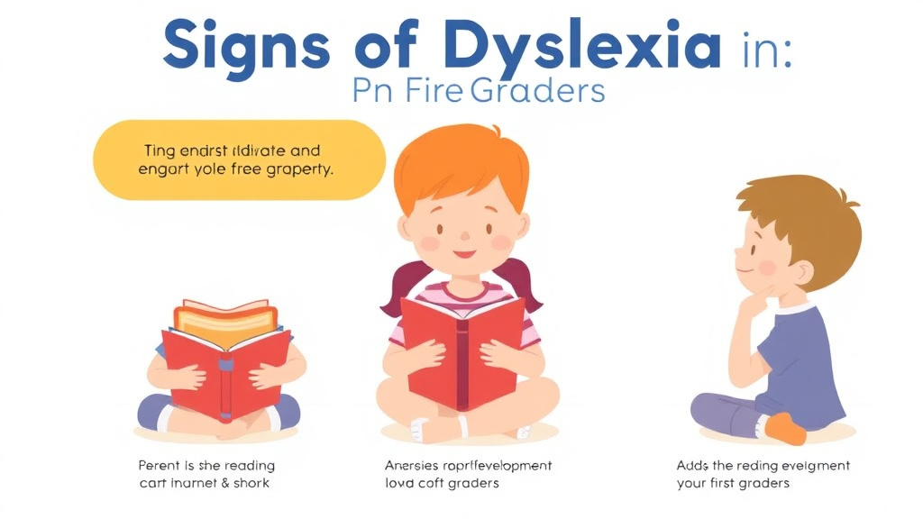 Visual guide for practical steps in signs of dyslexia in first graders