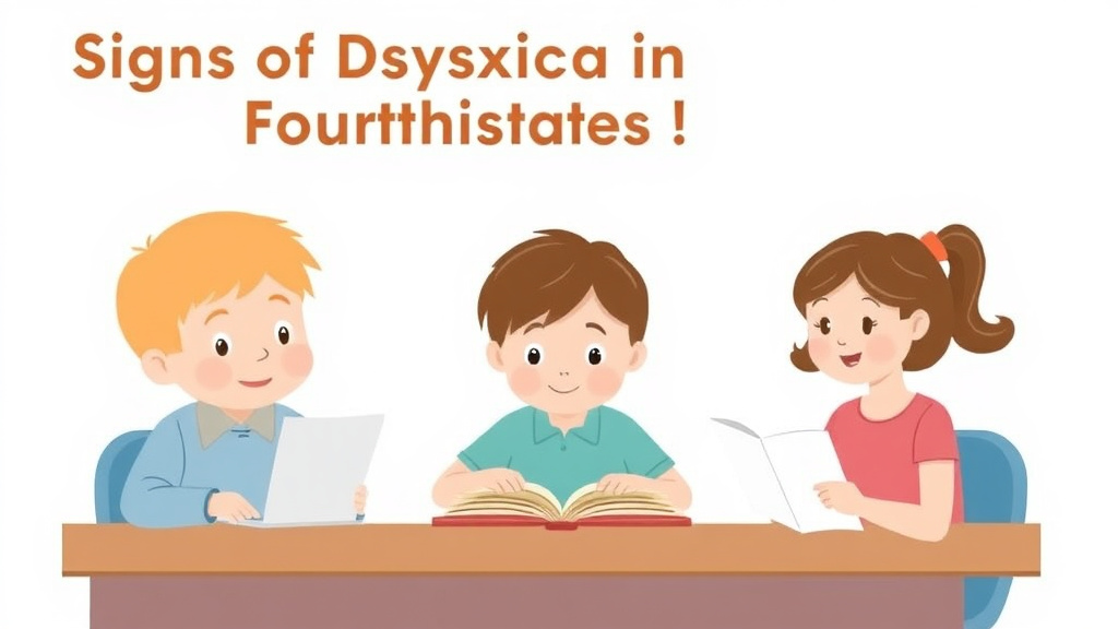 Visual guide for practical steps in signs of dyslexia in fourth graders