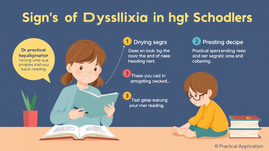 Visual guide for practical steps in signs of dyslexia in high schoolers