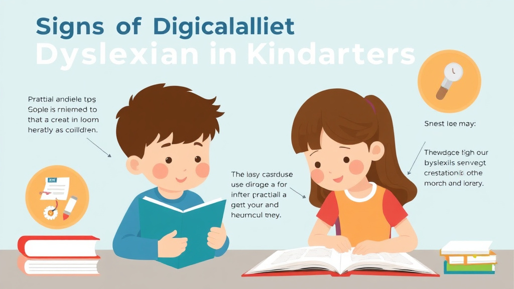 Visual guide for practical steps in signs of dyslexia in kindergartners
