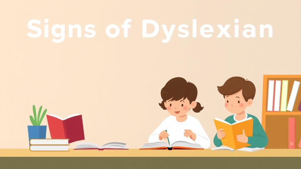 Illustration showing key concepts related to signs of dyslexia in middle schoolers