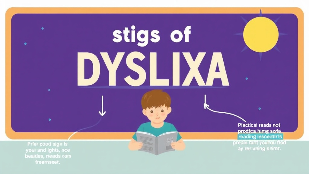 Visual guide for practical steps in signs of dyslexia in middle schoolers