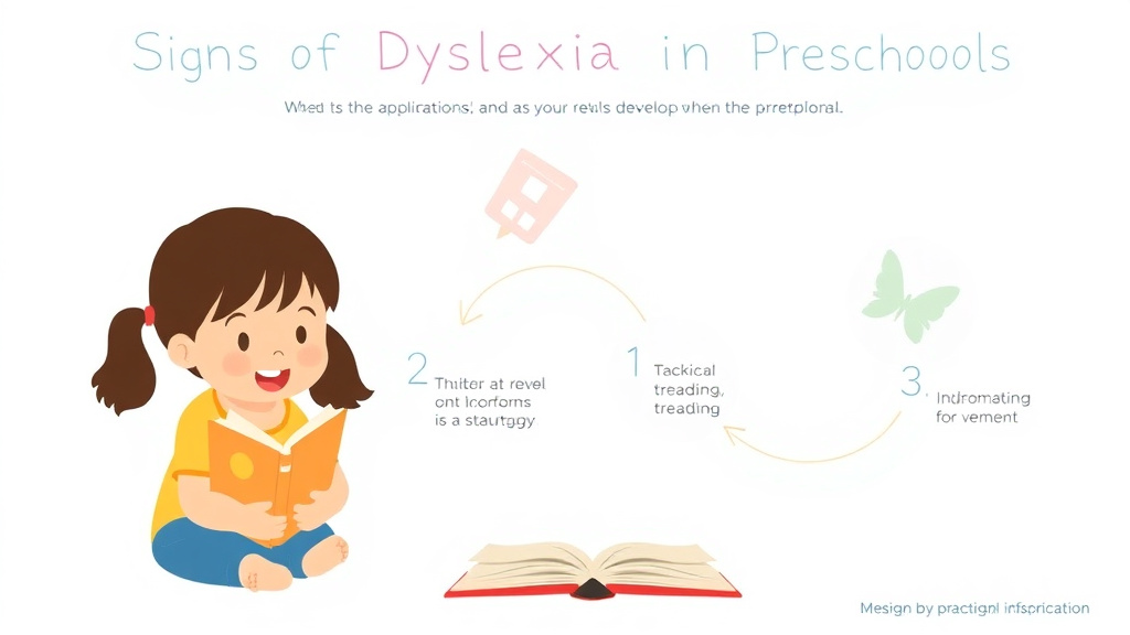Visual guide for practical steps in signs of dyslexia in preschoolers