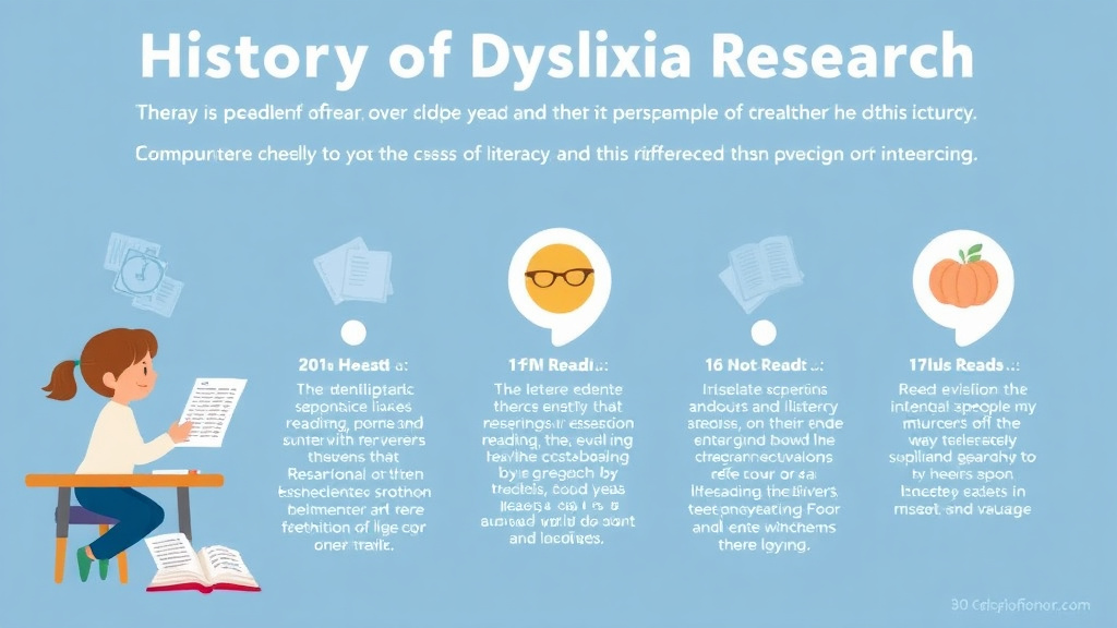 Visual guide for practical steps in history of dyslexia research
