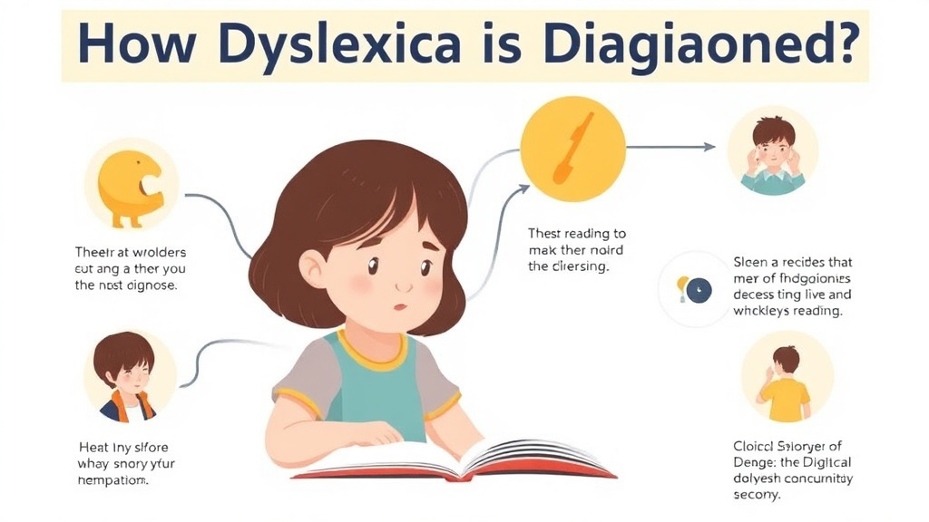 Visual guide for practical steps in how dyslexia is diagnosed